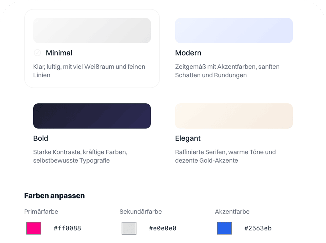 Screenshot: Branding-Einstellungen